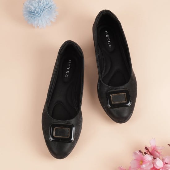 Women Black Casual Ballerinas