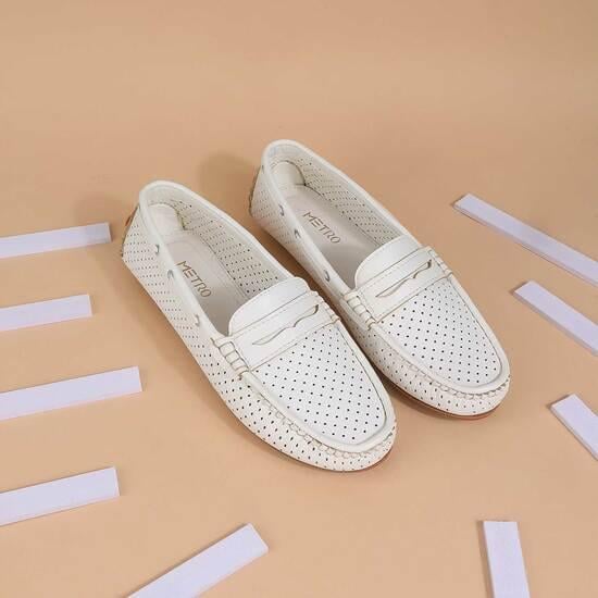 Women White Casual Loafers