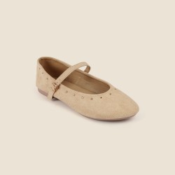 Women Mary-Janes Beige Casual Ballerinas