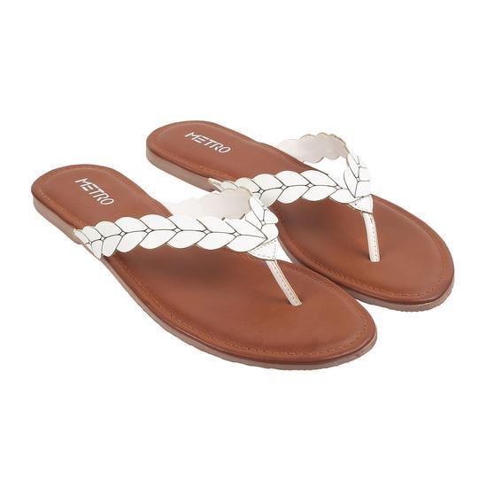 Women White Casual Slippers