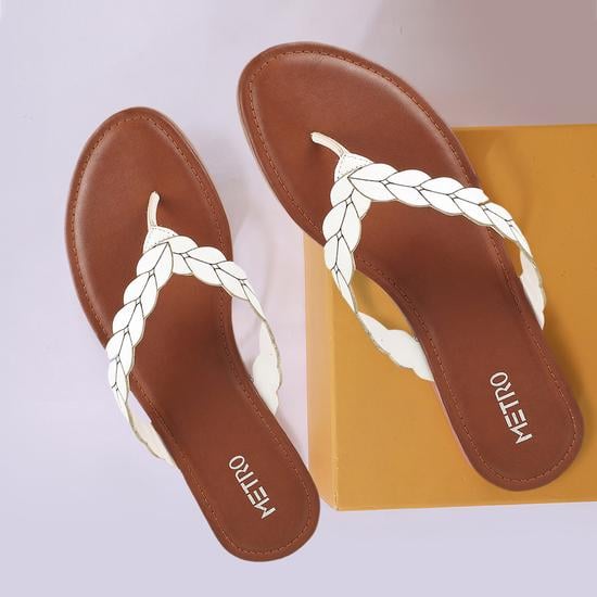 Women White Casual Slippers