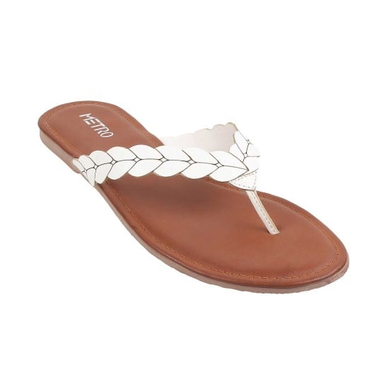 Women White Casual Slippers