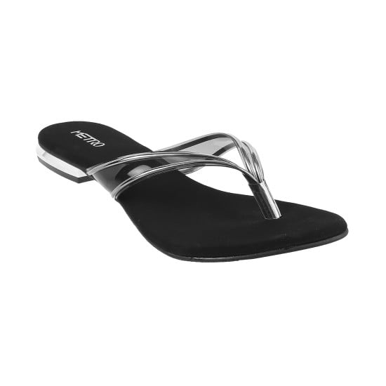 Women Black Casual Slippers