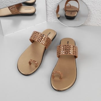 Walkway Women Antic-gold Ethnic Slip Ons(SKU: 32-1035-28-36)