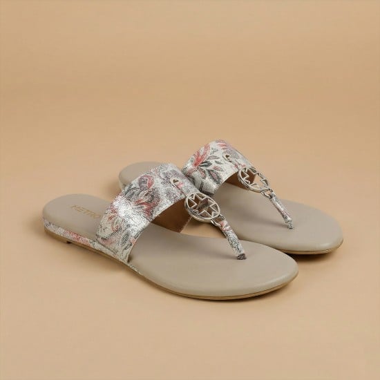 Women Silver Casual Slippers