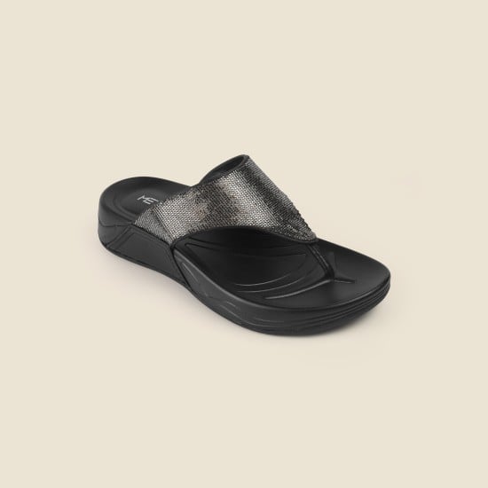 Women Black Casual Slippers