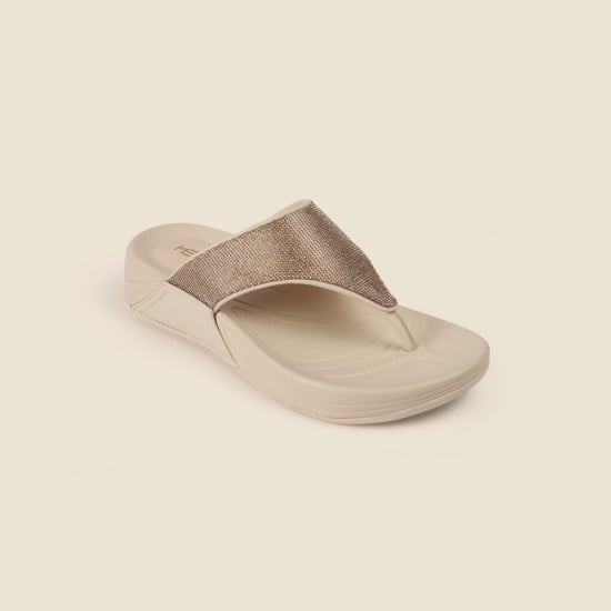 Women Gold Casual Slippers