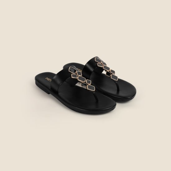 Women Black Casual Slippers