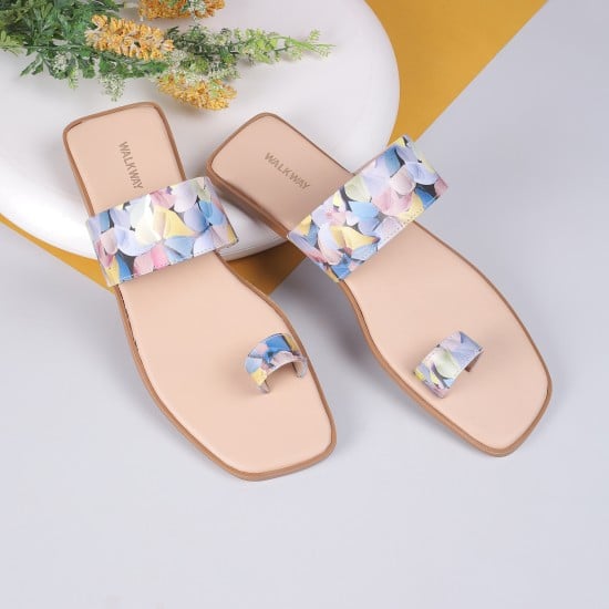 Women Beige Ethnic Slippers