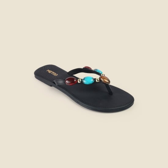Women Black Casual Slippers