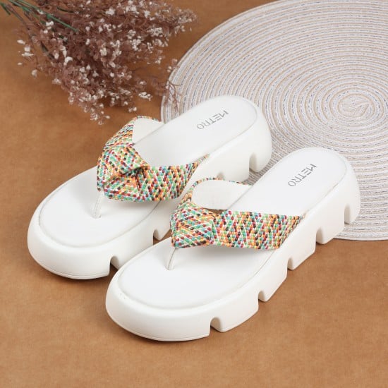 Women White Casual Slippers