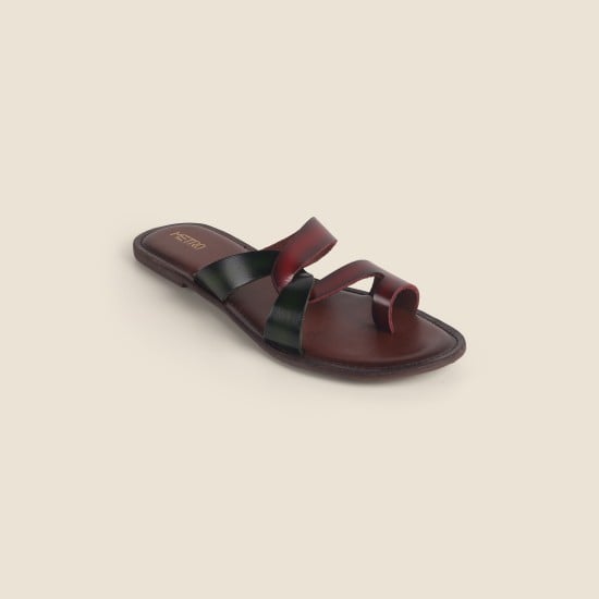 Women Maroon Casual Slippers
