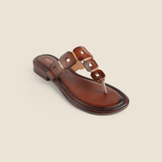 Women Tan Casual Slippers