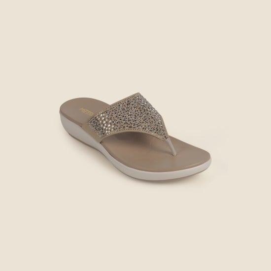 Women Beige Casual Slippers