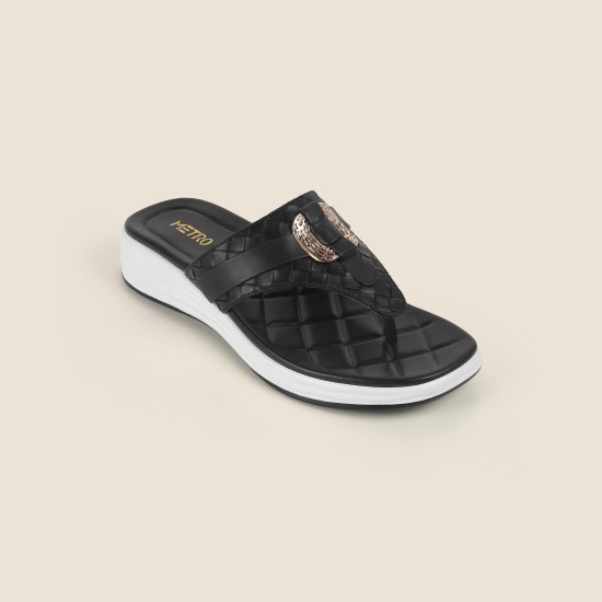 Women Black Casual Slippers