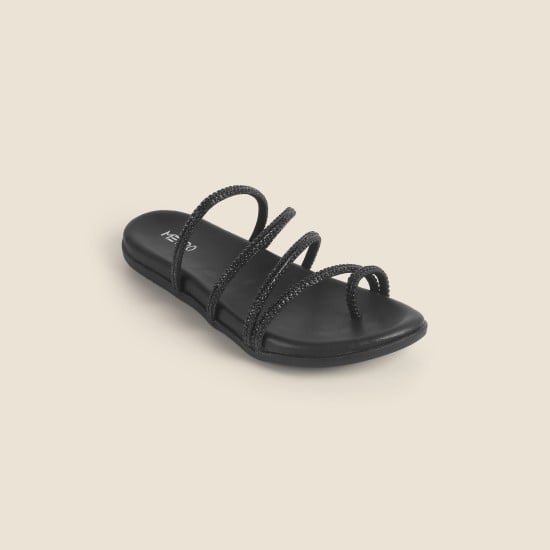 Women Black Casual Slippers