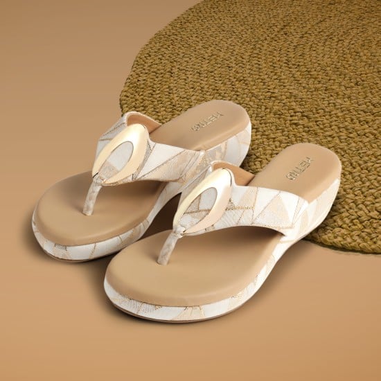 Women Gold Casual Slip Ons