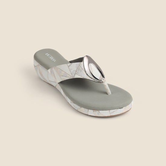 Women Gun-metal Casual Slip Ons