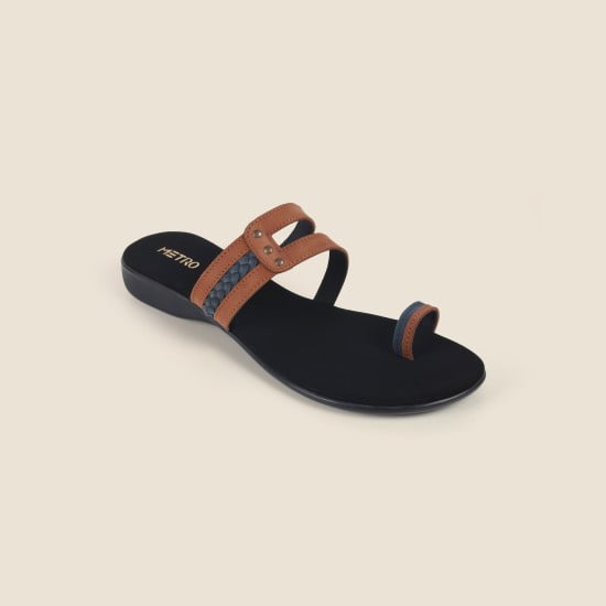 Women Tan Casual Slippers