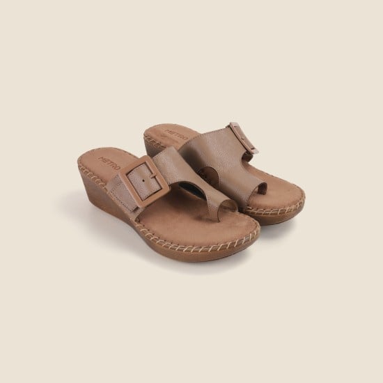 Women Beige Casual Slip Ons