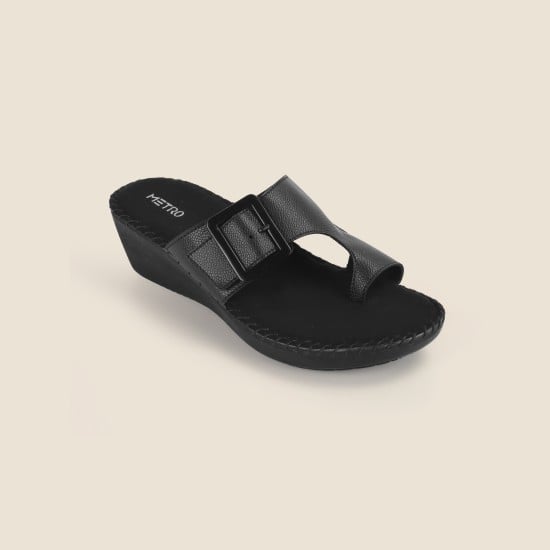Women Black Casual Slip Ons