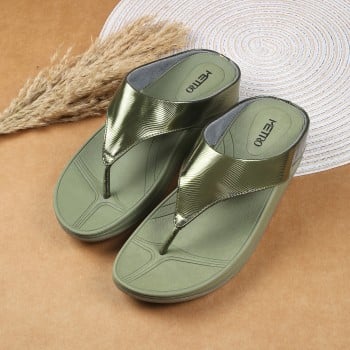 Metro Women Green Casual Slippers(SKU: 32-1188-21-36)