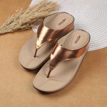 Metro Women Antic-gold Casual Slippers(SKU: 32-1188-28-36)