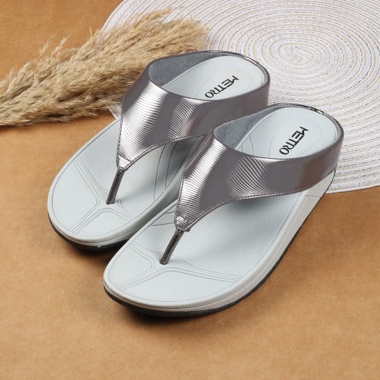 Women Gun-metal Casual Slippers