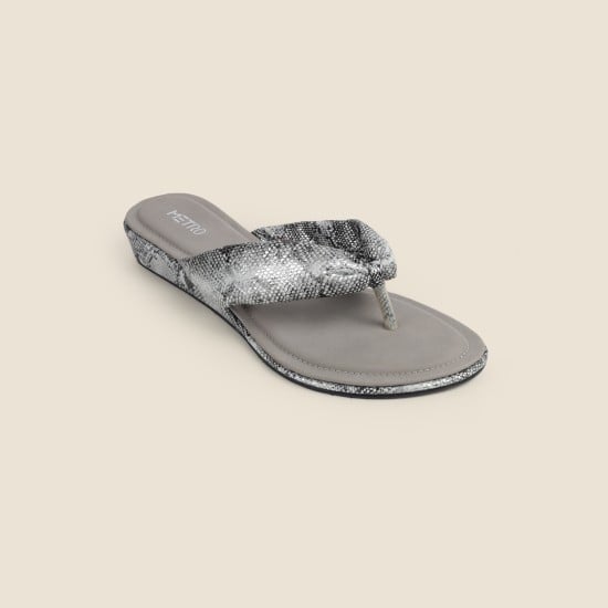 Women Grey Casual Slippers