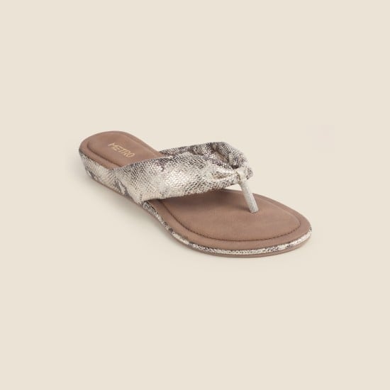 Women Gold Casual Slippers