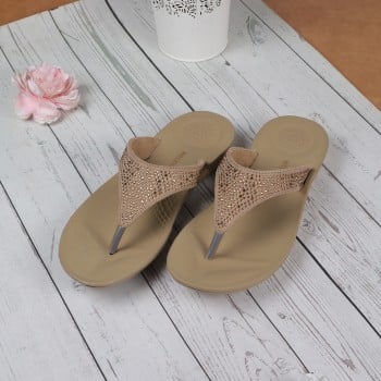 Walkway Women Antic-gold Casual Slippers(SKU: 32-1202-28-38)