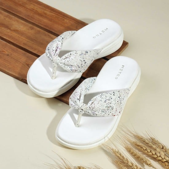 Women White Casual Slippers