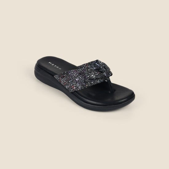 Women Black Casual Slippers