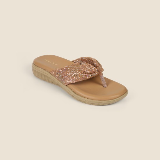 Women Beige Casual Slippers