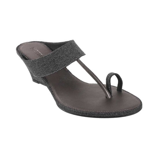 Women Grey Ethnic Slip Ons