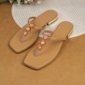 Metro Women Beige Casual Slippers(SKU: 32-1219-20-36)