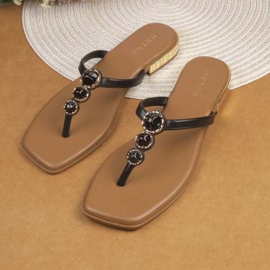 Women Black Casual Slippers