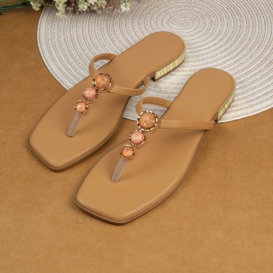 Women Beige Casual Slippers