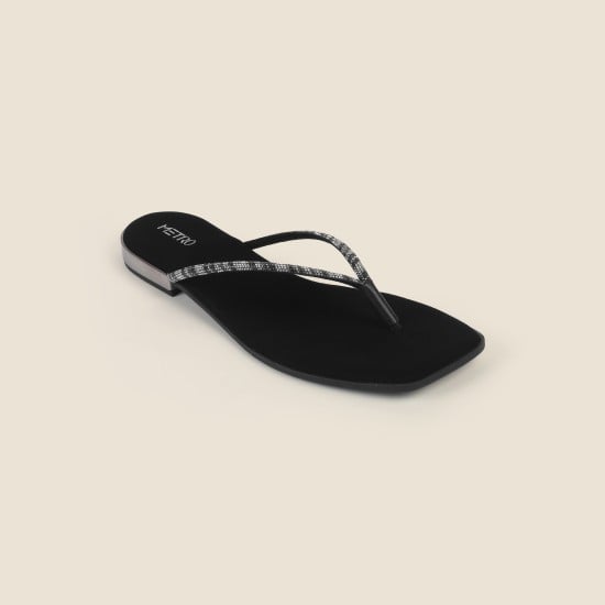 Women Black Casual Slippers