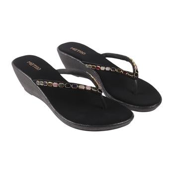 Metro Women Black Casual Slip Ons(SKU: 32-1274-11-36)