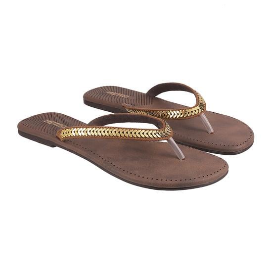 Women Tan Casual Slippers