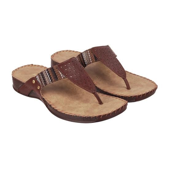 Women Brown Casual Slippers