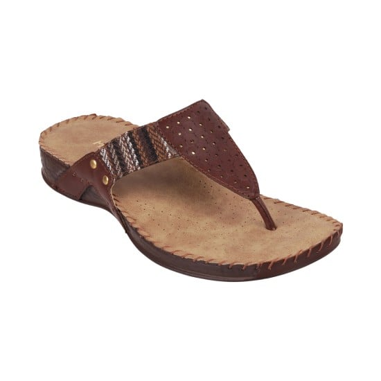 Women Brown Casual Slippers