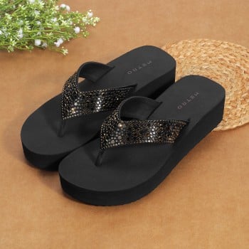 Metro Women Black Casual Slippers(SKU: 32-1335-11-36)