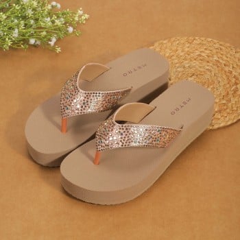 Metro Women Rose-gold Casual Slippers(SKU: 32-1335-52-41)