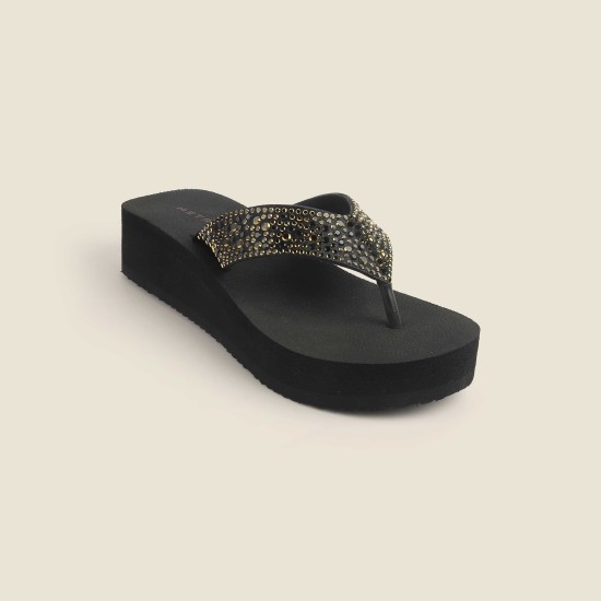 Women Black Casual Slippers