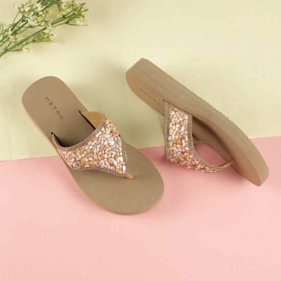Women Rose-gold Casual Slippers