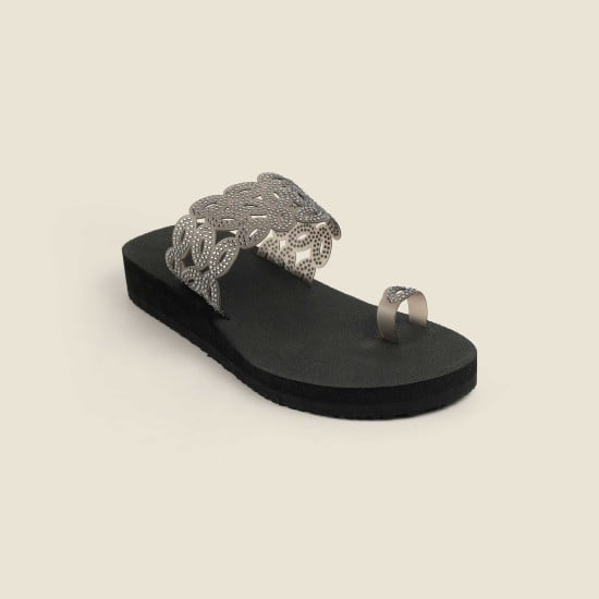 Women Black Casual Slippers