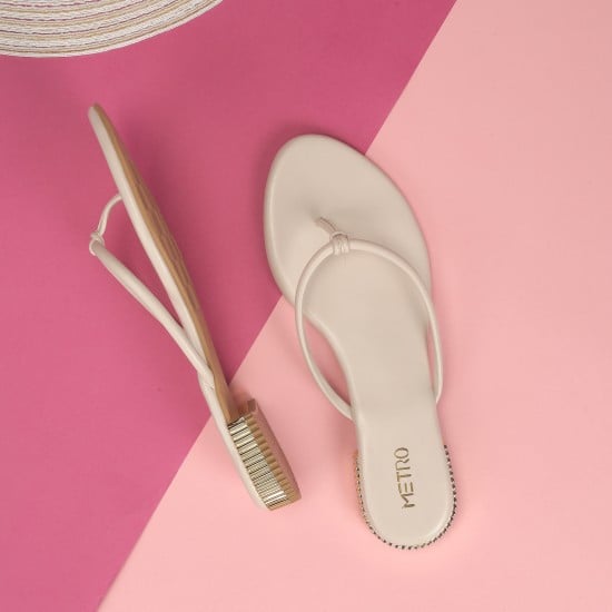 Women Beige Casual Slippers