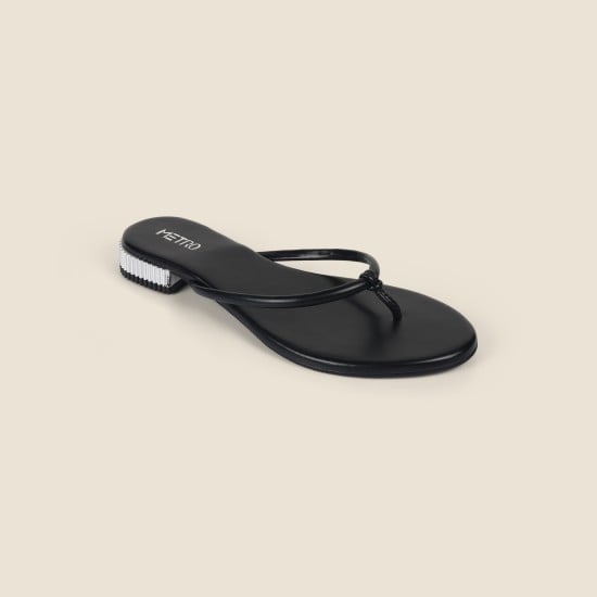 Women Black Casual Slippers